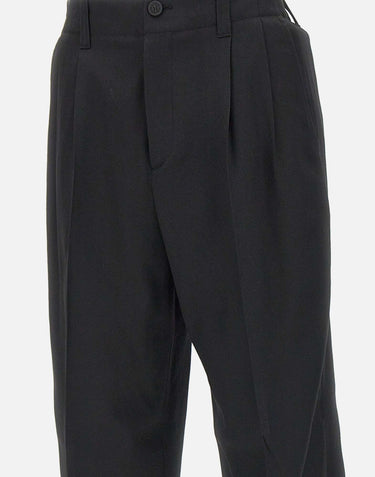 GOLDEN GOOSE "Slacks" jogger in gabardine di lana BLACK Uomo 
