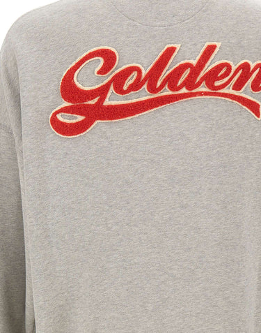 Felpa in cotone con maxi patch logo GUP02711 P00263760513 GOLDEN GOOSE 