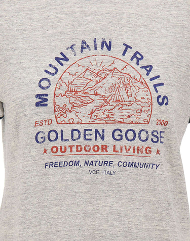T-shirt in cotone con stampa GWP02768 P00264260717 GOLDEN GOOSE 
