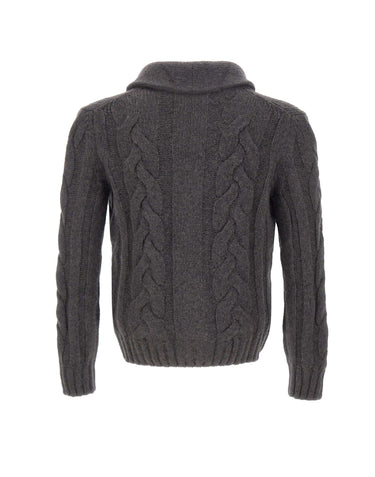 Cardigan in misto lana a trecce 10189 19107090 GRAN SASSO 
