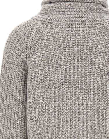GRAN SASSO Cardigan crop in lana e cashmere GREY Donna 