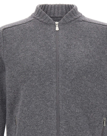 GRAN SASSO Cardigan in lana con zip GREY Uomo 