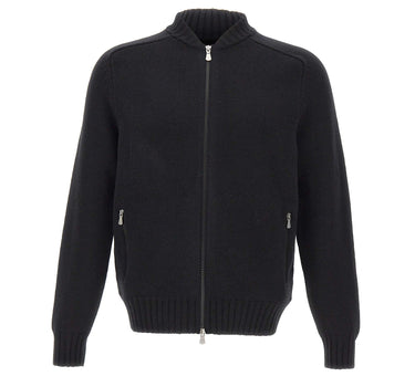 GRAN SASSO Cardigan in lana con zip BLACK Uomo 