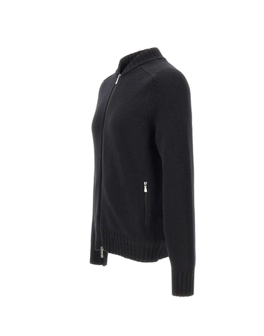 GRAN SASSO Cardigan in lana con zip BLACK Uomo 