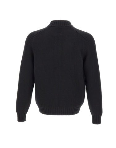 GRAN SASSO Cardigan in lana con zip BLACK Uomo 