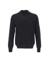 GRAN SASSO Polo in lana Super Geelong BLACK Uomo 