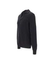 GRAN SASSO Polo in lana Super Geelong BLACK Uomo 