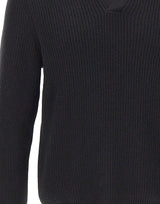 GRAN SASSO Polo in lana Super Geelong BLACK Uomo 