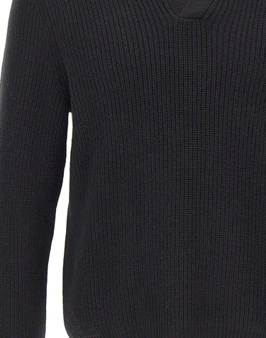 GRAN SASSO Polo in lana Super Geelong BLACK Uomo 