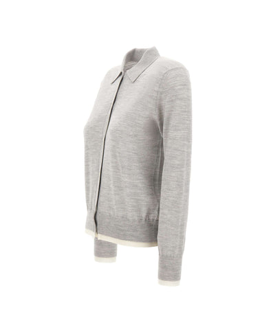 GRAN SASSO Polo aperta in lana vergine GREY Donna 