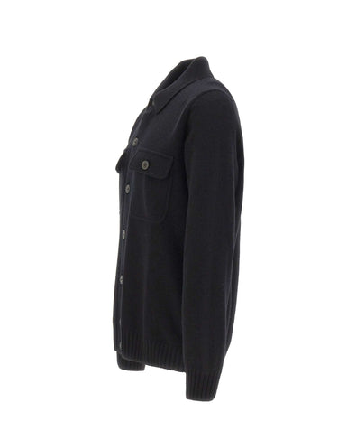 GRAN SASSO Camicia in maglia di cashmere BLACK Uomo 