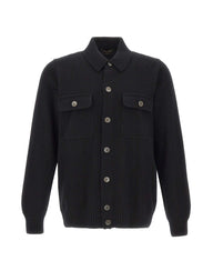 GRAN SASSO Camicia in maglia di cashmere BLACK Uomo 
