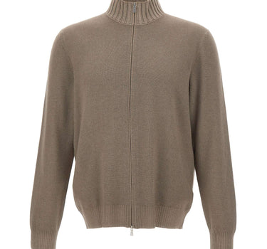 GRAN SASSO Cardigan con zip in lana e cashmere BROWN Uomo 