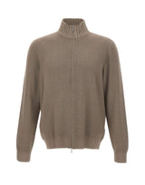 GRAN SASSO Cardigan con zip in lana e cashmere BROWN Uomo 