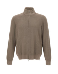 GRAN SASSO Cardigan con zip in lana e cashmere BROWN Uomo 