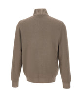 GRAN SASSO Cardigan con zip in lana e cashmere BROWN Uomo 