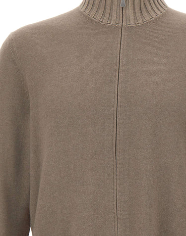 GRAN SASSO Cardigan con zip in lana e cashmere BROWN Uomo 