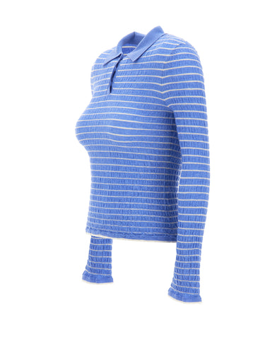 GUEST IN RESIDENCE Polo arricciata slim fit Light Blue Donna 