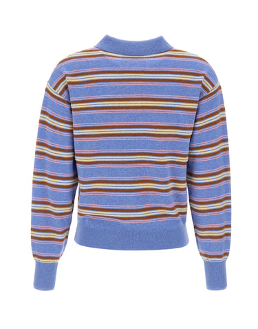 GUEST IN RESIDENCE Polo a righe "Collegiate" Light Blue Donna 