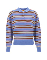 GUEST IN RESIDENCE Polo a righe "Collegiate" Light Blue Donna 