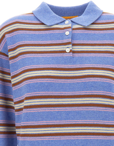 GUEST IN RESIDENCE Polo a righe "Collegiate" Light Blue Donna 