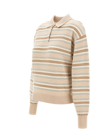 GUEST IN RESIDENCE Polo a righe "Collegiate" BEIGE Donna 