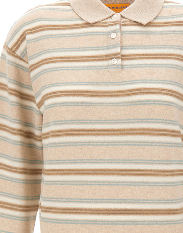 GUEST IN RESIDENCE Polo a righe "Collegiate" BEIGE Donna 