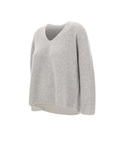 HEMISPHERE Maglia in cashmere con scollo a V GREY Donna 