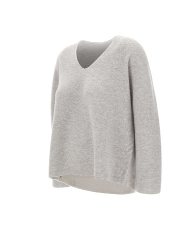 HEMISPHERE Maglia in cashmere con scollo a V GREY Donna 