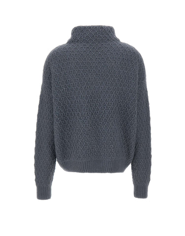 HEMISPHERE Maglia a collo alto in cashmere e seta BLUE Donna 