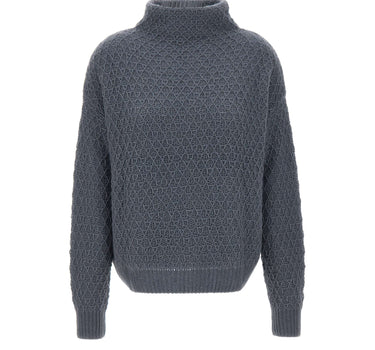HEMISPHERE Maglia a collo alto in cashmere e seta BLUE Donna 