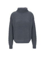 HEMISPHERE Maglia a collo alto in cashmere e seta BLUE Donna 