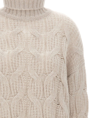 HEMISPHERE Maglia a collo alto in cashmere e seta GREY Donna 