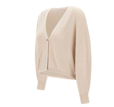 HEMISPHERE Cardigan in lana merino BEIGE Donna 
