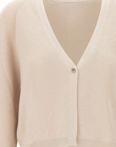 HEMISPHERE Cardigan in lana merino BEIGE Donna 