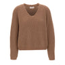 HEMISPHERE Maglia con scollo a V in misto cashmere BROWN Donna 
