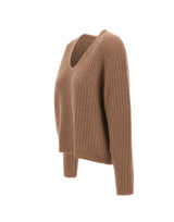 HEMISPHERE Maglia con scollo a V in misto cashmere BROWN Donna 