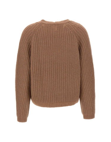 HEMISPHERE Maglia con scollo a V in misto cashmere BROWN Donna 