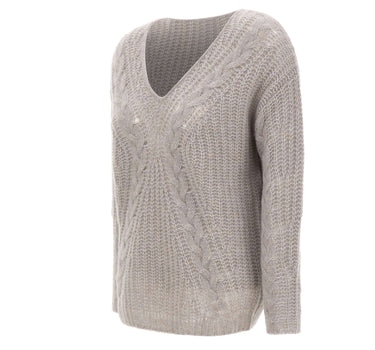 HEMISPHERE Maglia in misto cashmere e cotone GREY Donna 