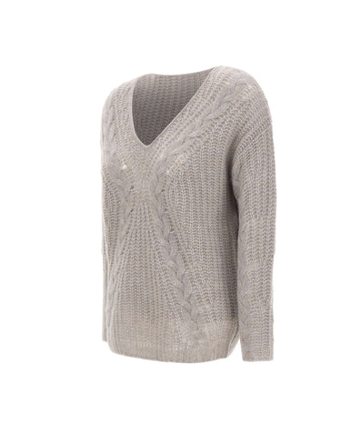 HEMISPHERE Maglia in misto cashmere e cotone GREY Donna 