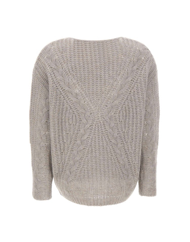 HEMISPHERE Maglia in misto cashmere e cotone GREY Donna 