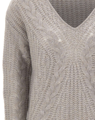 HEMISPHERE Maglia in misto cashmere e cotone GREY Donna 