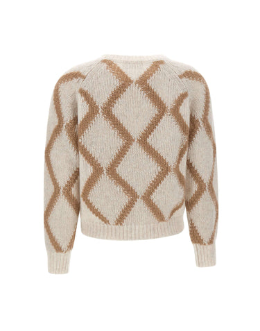 HEMISPHERE Maglia in misto cashmere a rombi MULTICOLOR Donna 