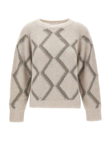 HEMISPHERE Maglia in misto cashmere a rombi GREY Donna 