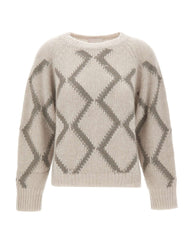 HEMISPHERE Maglia in misto cashmere a rombi GREY Donna 