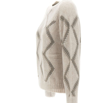 HEMISPHERE Maglia in misto cashmere a rombi GREY Donna 