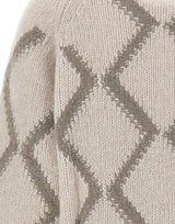 HEMISPHERE Maglia in misto cashmere a rombi GREY Donna 