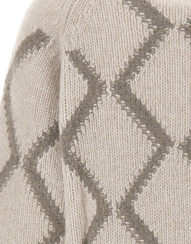 HEMISPHERE Maglia in misto cashmere a rombi GREY Donna 