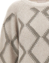 HEMISPHERE Maglia in misto cashmere a rombi GREY Donna 