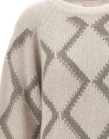 HEMISPHERE Maglia in misto cashmere a rombi GREY Donna 
